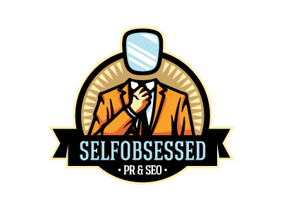 Selfobsessed - Unused Proposal logo male man mirror pr selfish seo suit tie vanity