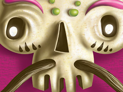 Bobkalavera Poster dia de muertos halloween hat mexico mustache party skull