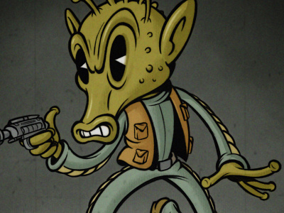 Dreedo cartoon character fleischer greedo illustration retro star wars