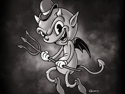 Little Devil 30s cartoon character design devil drawing halloween illustration ink inktober retro retro cartoon vintage