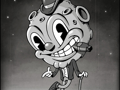 Moon Man 30sretro cartoon cartoon character designink drawing halloween illustration inktober moon retro vintage