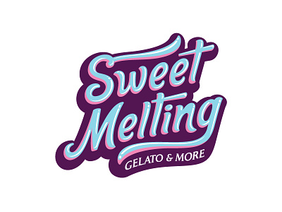 Sweet Melting custom type gelato ice cream logo logotype sweet