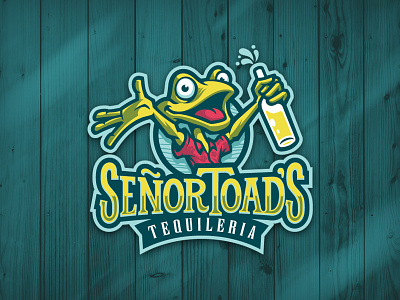 Senor Toads bar beach frog fun illustrative logo logo mascot mascot design party restaurant tequila toad type