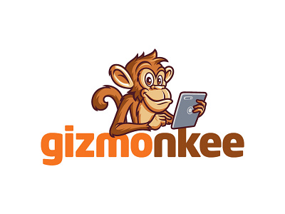 Gizmonkee gadgets gizmo ipad logo mascot mascot logo monkey online