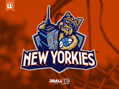 New Yorkies basketball dog logo logolounge mascot mascot design mascot logo design ny sport sport logo sports team yorky