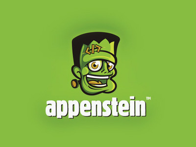 Appenstein app code frankenstein green head mascot monster oronoz scar smile