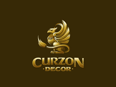 Curzon Decor brown decor decoration eagle gold griffin lion logo tail wings