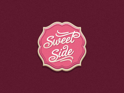 Sweet Side badge candy cupcake logo oronoz pink sweet