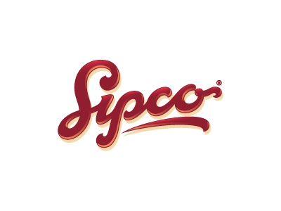 Sipco Coffee cafe coffee lettering logo oronoz red type