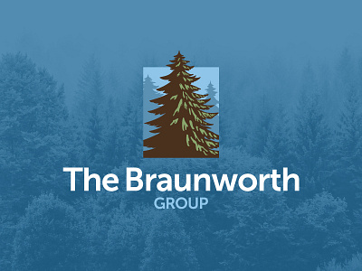 The Braunworth Group logo logo design pine pine tree real estate realestate woods