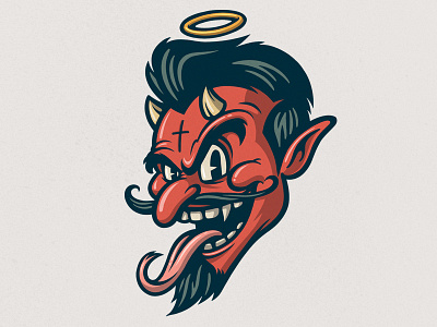 El Diablo I 30s cartoon devil diablo evil horns retro retro cartoon vector vintage