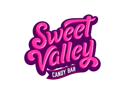 Sweet Valley candy candy bar custom lettering custom type cute food glossy logotype pink sweet sweet valley sweets tasty type valley yummy