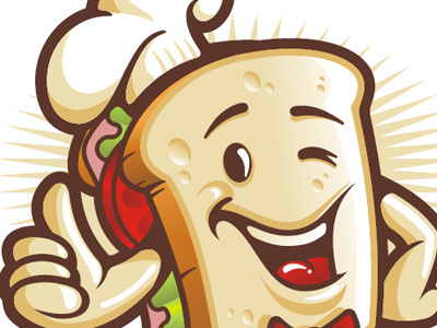 Sandwich House - Mascot Design cartoon character food hat logo mascot smile tomato vegetables