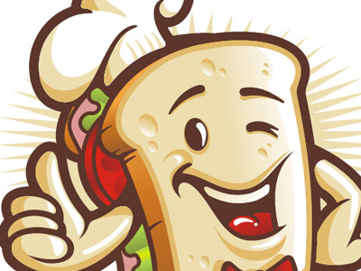 Sandwich House - Mascot Design cartoon mascot smile food logo character tomato vegetables hat