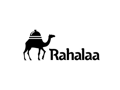 Rahalaa (rejected proposal) black and white booking camel logo ring bell travel