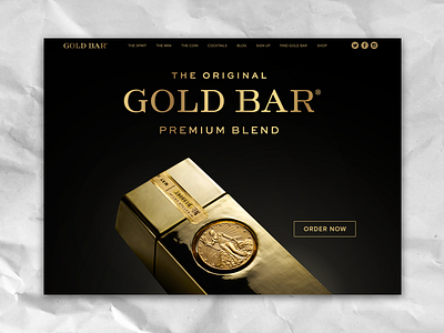 Gold Bar Whiskey Homepage css design html js sketch 3 sketchapp ui uidesign web development webdesign website wordpress