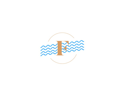 Castle monogram 🏰 brand branding castle f illustration logo monogram serif type typography waves