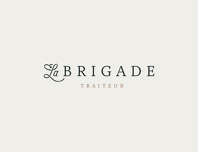 Secondary logo for La Brigade - catering & food services brand caterer catering food high end logo logotype script script font serif service type typography wedding