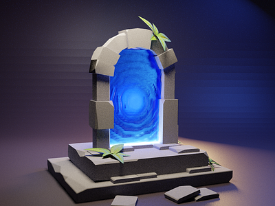 Portal Environment (Low poly 3D modelling)