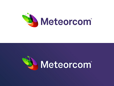 Meteorcom branding color gradients icon identity logo wordmark