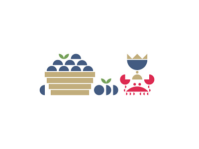 Champion Wine branding crab crown design grapes illustration shapes vector wine