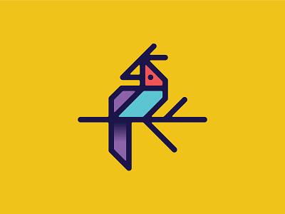 Exotic Bird bird color design grid icon line logo mark monoline stroke
