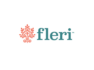 fleri logo branding color floral icon identity line lockup logo mark monoline stroke wordmark