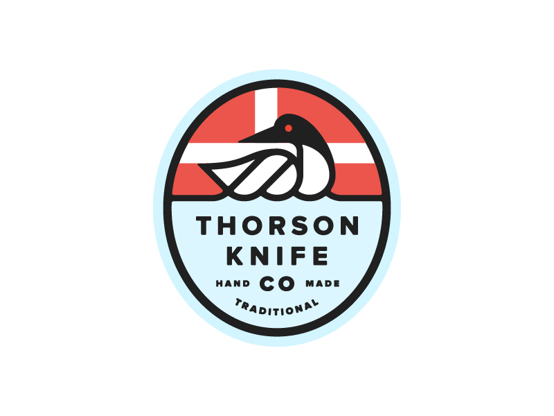 Thorson 01 Badge badge bird branding design icon logo loon mark minnesota nordic shield small goods