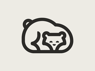 Catchin' some Z's bear branding design icon identity line logo mark stroke