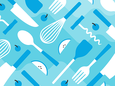 Kitchen Utensils color design fruit icons kitchen patter utensils