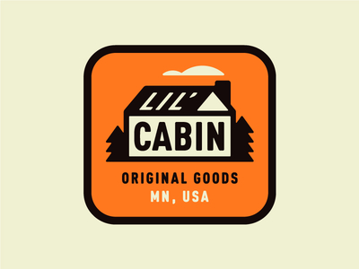 Lil' Cabin Original Goods cabin color design embroidery icon logo minnesota northwoods patch vector