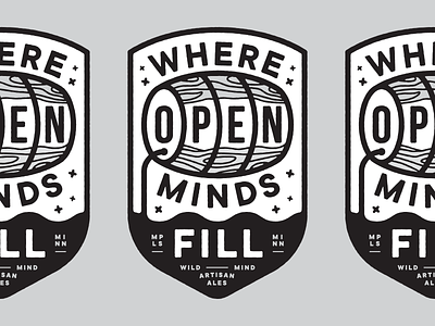 Open Minds branding brewery design icon identity illustration lockup logo minnesota typography vector