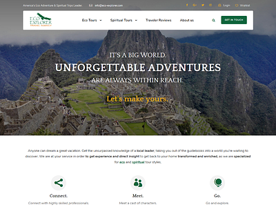 Eco & Spiritual Tours provider eco explorer green homepage spiritual tours travel website