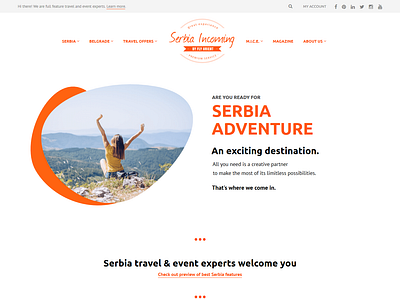 Website Freshen Up clean dmc event landing screen serbia simple tourism travel web website