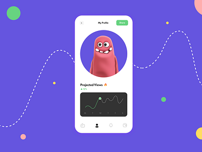 Projected Views For A Profile Concept clean designs figma graphic icon minimal monster purple ud design ui ui design ux ux ui warfield