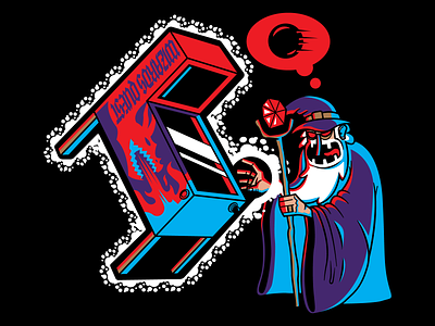 Pinball Wizard clothing design illustration magic pinball shirt vector wizard