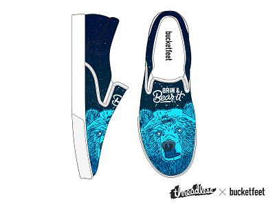 Grin & Bear It apparel bare bear bears blue constellations design nature shoes sky stars typography