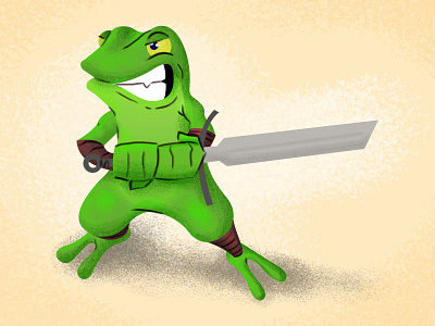 Frog cartoon frog ribbit sword toad