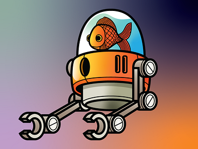 Goldfish Robot goldfish robot sticker