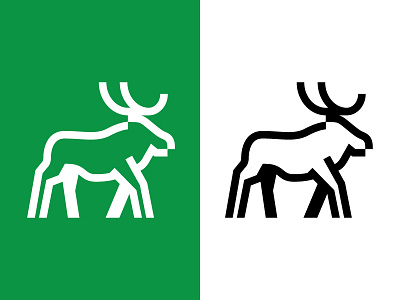 Moose animal art design environment green graphic design line art logo moose