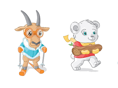 Mountain Vacation Animals - Part 1 characters illustration