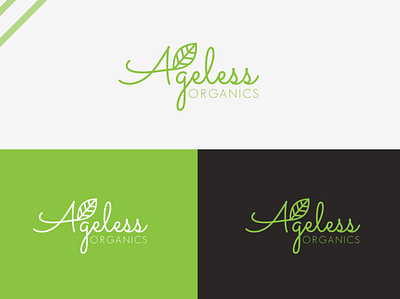 Ageless Organics company logo design green logo logo design minimal logo organic logo