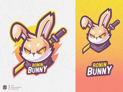 Ronin Bunny animal brand branding bunny bunny logo cartoon character cute design esport illustration logo mascot rabbit rabbit logo sport