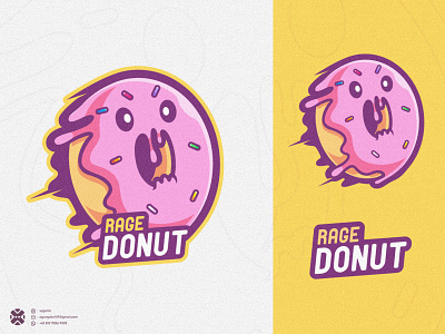 Rage Donut brand branding cartoon character character design cute cute logo design donut donut logo esport food food cartoon food logo illustration logo mascot mascot logo pink vector