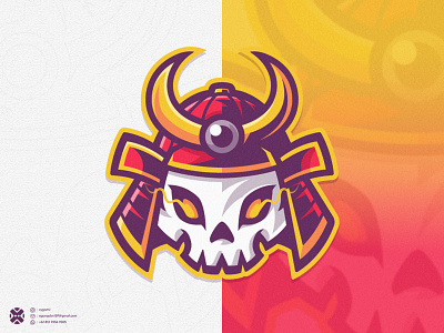 Death Samurai brand branding cartoon character character design design esport illustration logo mascot mascot logo samurai samurai logo samurai mascot skull skull logo