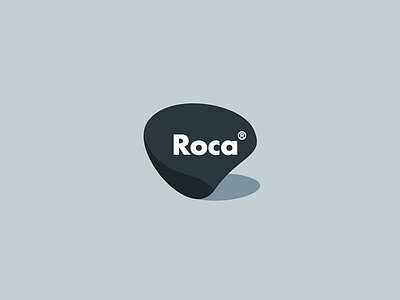Roca logo logo pebble roca rock shadow