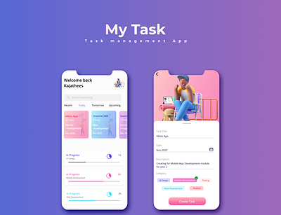 Task Management App design figma mobile app design task management ui ux