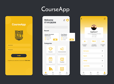 CourseApp adobe design figma illustration mobile app design ui ux