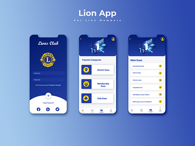 Lions Club App (UI/UX Design Concept)