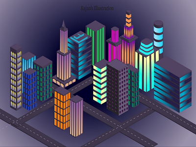 Night city adobe design illustration illustrator smart city